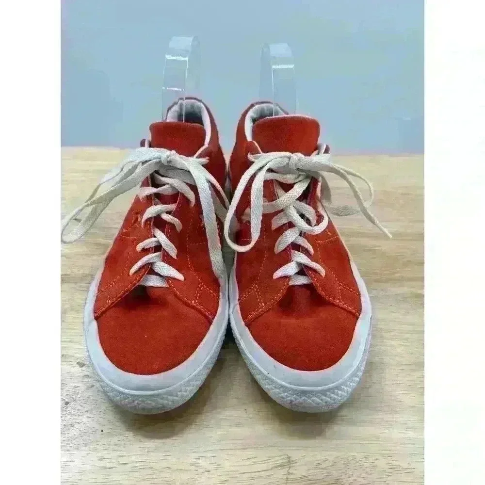Converse All Star One Star Red & White Suede Low Top Lace-Up Sneakers  Juniors 6
